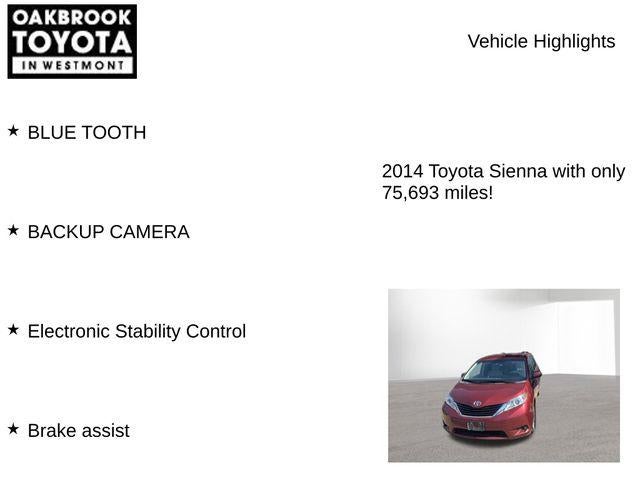 2014 Toyota SIENNA LE 3.5L LE 7 Passenger