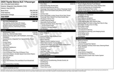 2025 Toyota Sienna XLE 7 Passenger
