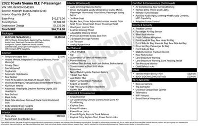 2022 Toyota SIENNA XLE AWD XLE 7 Passenger