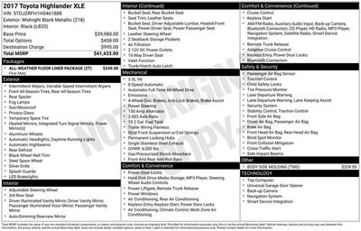 2017 Toyota HIGHLANDER XLE