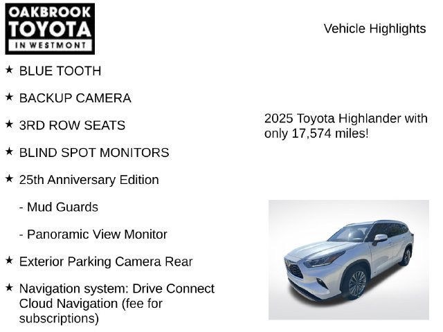 2025 Toyota Highlander Hybrid Limited 25th Edition