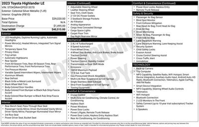 2023 Toyota Highlander LE