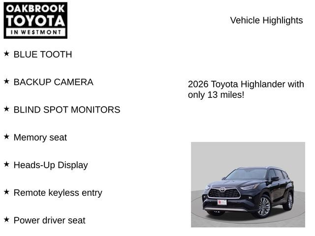 2026 Toyota Highlander Platinum