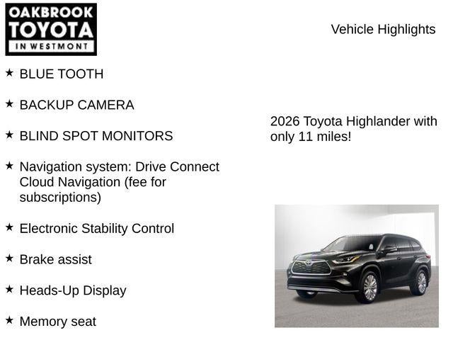2026 Toyota HIGHLANDER Platinum