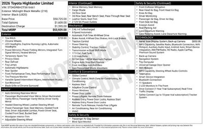 2026 Toyota Highlander Limited