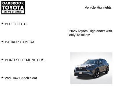 2026 Toyota Highlander XLE