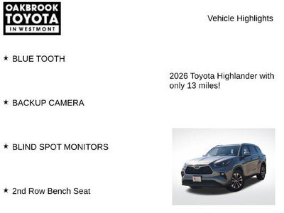2026 Toyota Highlander XLE
