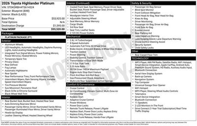 2026 Toyota Highlander Platinum