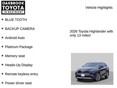 2026 Toyota Highlander Platinum