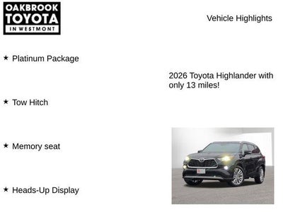 2026 Toyota Highlander Platinum