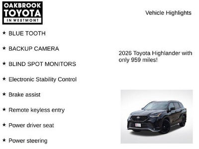 2026 Toyota Highlander XSE
