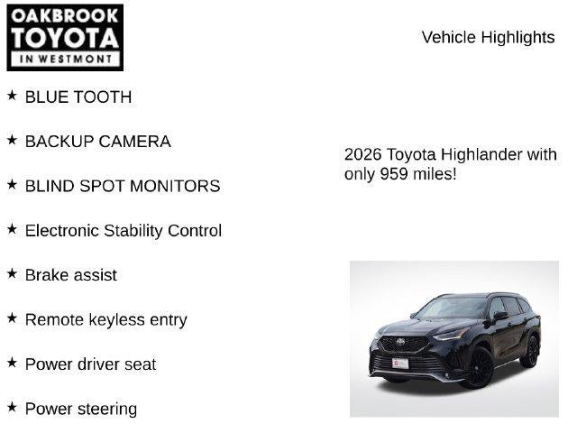2026 Toyota Highlander XSE