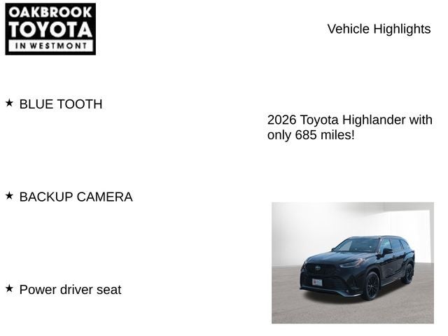 2026 Toyota Highlander XSE