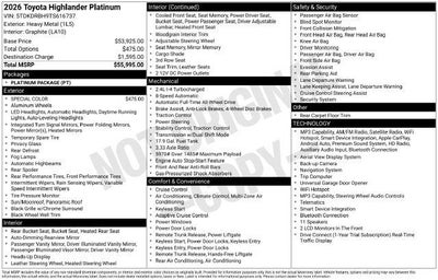 2026 Toyota Highlander Platinum