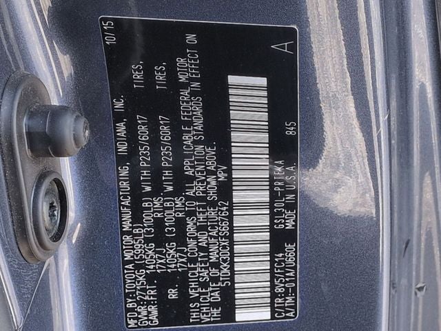 2015 Toyota SIENNA LE 3.5L LE 8 Passenger