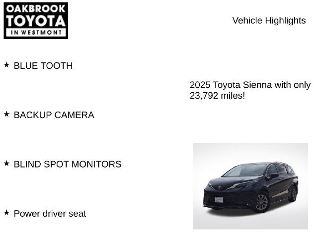 2025 Toyota Sienna XLE 8 Passenger