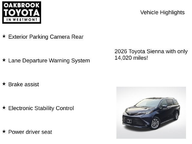 2026 Toyota Sienna XLE 8 Passenger