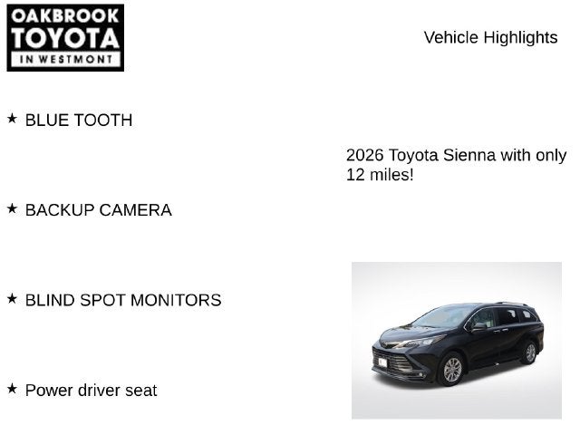 2026 Toyota Sienna XLE 8 Passenger