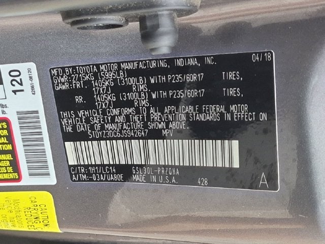 2018 Toyota Sienna XLE 8 Passenger