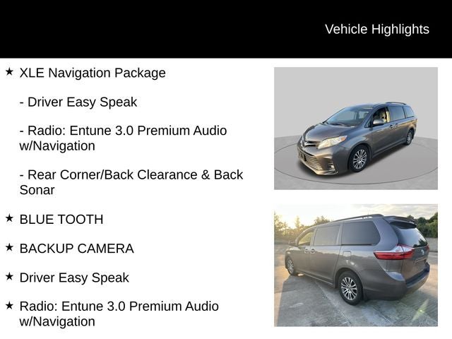 2018 Toyota Sienna XLE 8 Passenger