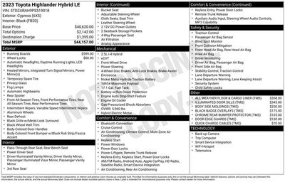 2023 Toyota HIGHLANDER HYBRD LE
