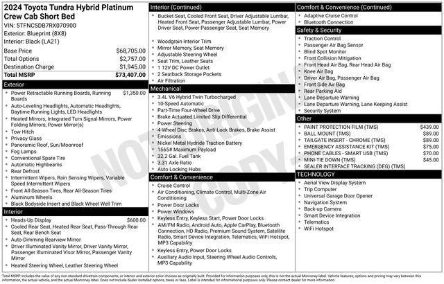 2024 Toyota TUNDRA HV 4X4 Platinum