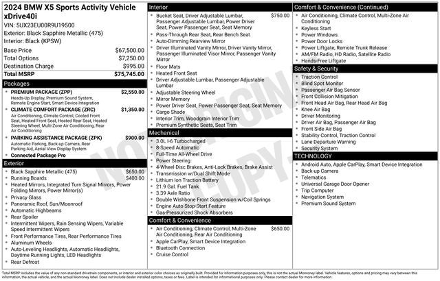 2024 BMW X5 xDrive40i