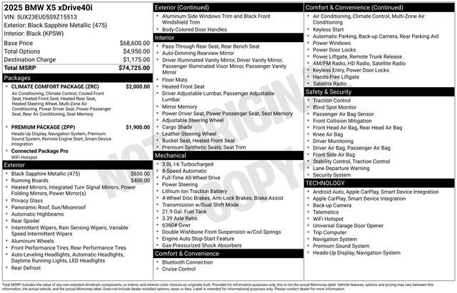 2025 BMW X5 xDrive40i