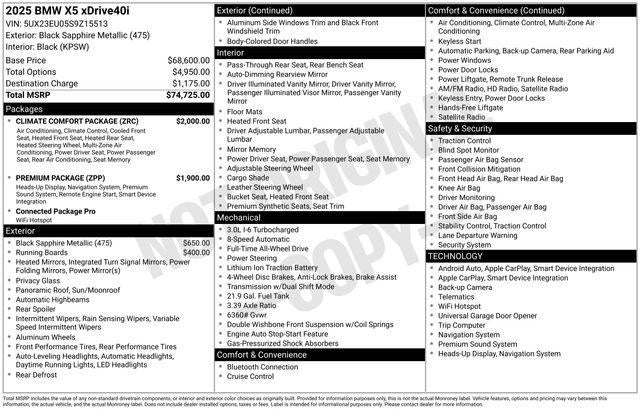 2025 BMW X5 xDrive40i