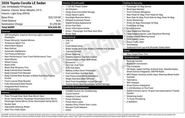 2026 Toyota Corolla LE - Photo 32