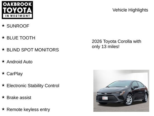 2026 Toyota COROLLA LE