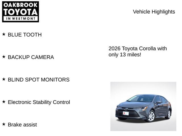 2026 Toyota Corolla LE