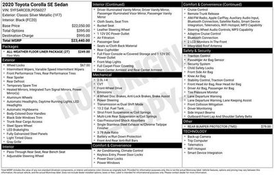 2020 Toyota COROLLA SE