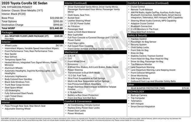 2020 Toyota COROLLA SE