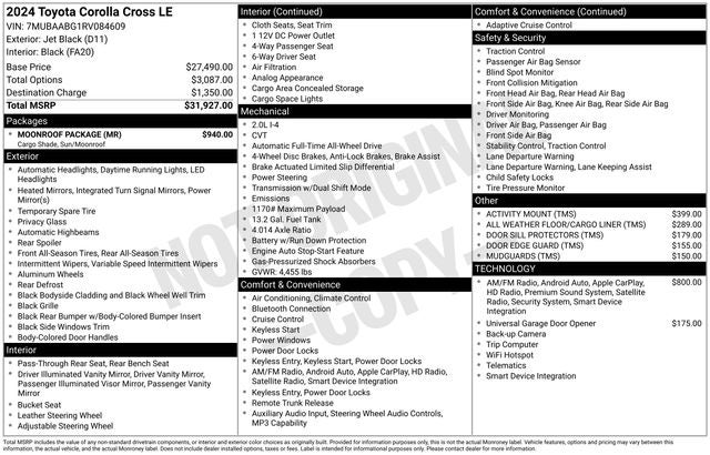 2024 Toyota Corolla Cross LE