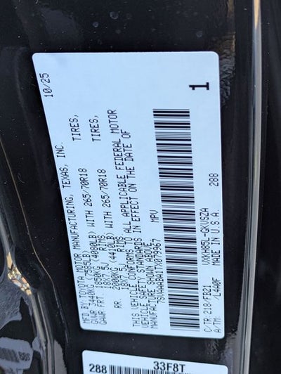 2026 Toyota SEQUOIA 4WD SR5