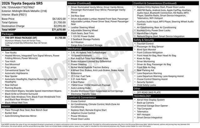 2026 Toyota SEQUOIA 4WD SR5