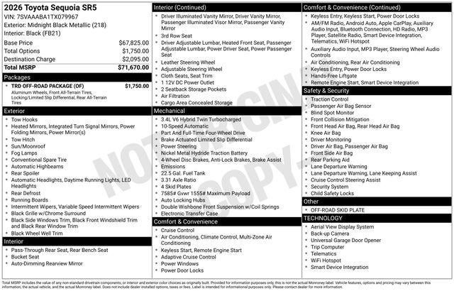 2026 Toyota SEQUOIA 4WD SR5
