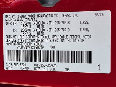 2026 Toyota Sequoia SR5