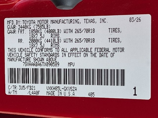2026 Toyota Sequoia SR5
