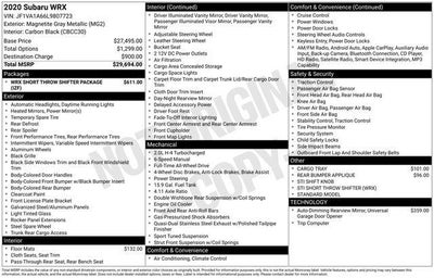 2020 Subaru WRX Base