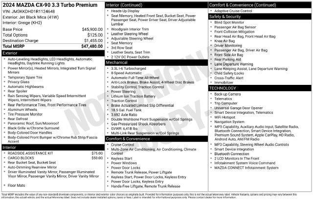 2024 Mazda Mazda CX-90 3.3 Turbo Premium