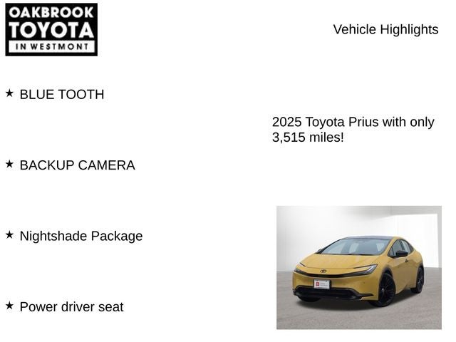 2025 Toyota PRIUS Nightshade