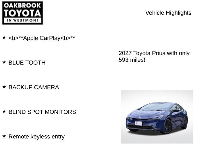 2027 Toyota Prius LE