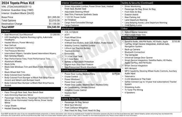 2024 Toyota Prius XLE