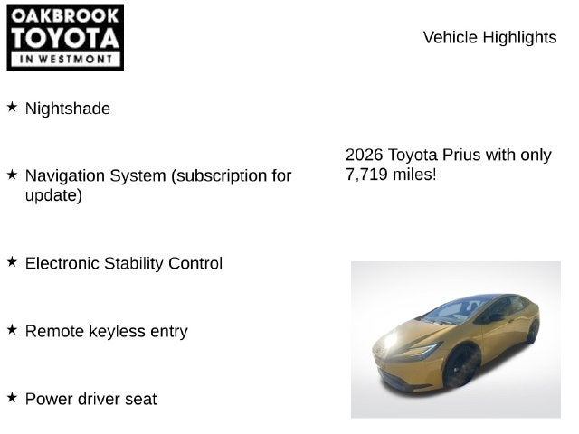 2026 Toyota Prius Plug-in Hybrid Nightshade
