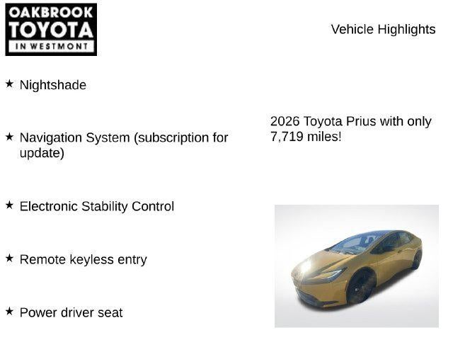 2026 Toyota Prius Plug-in Hybrid Nightshade