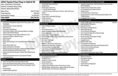 2026 Toyota Prius Plug-in Hybrid SE