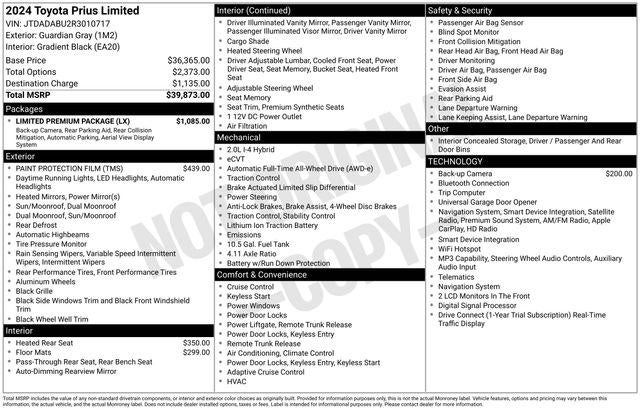 2024 Toyota Prius Limited