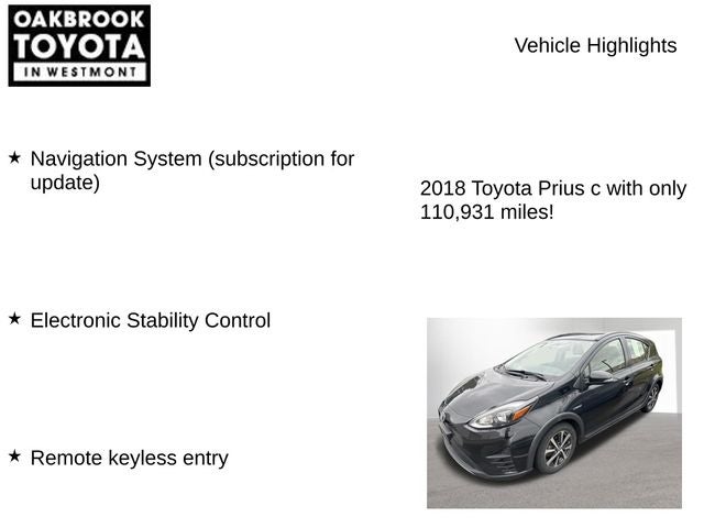 2018 Toyota PRIUS c Three